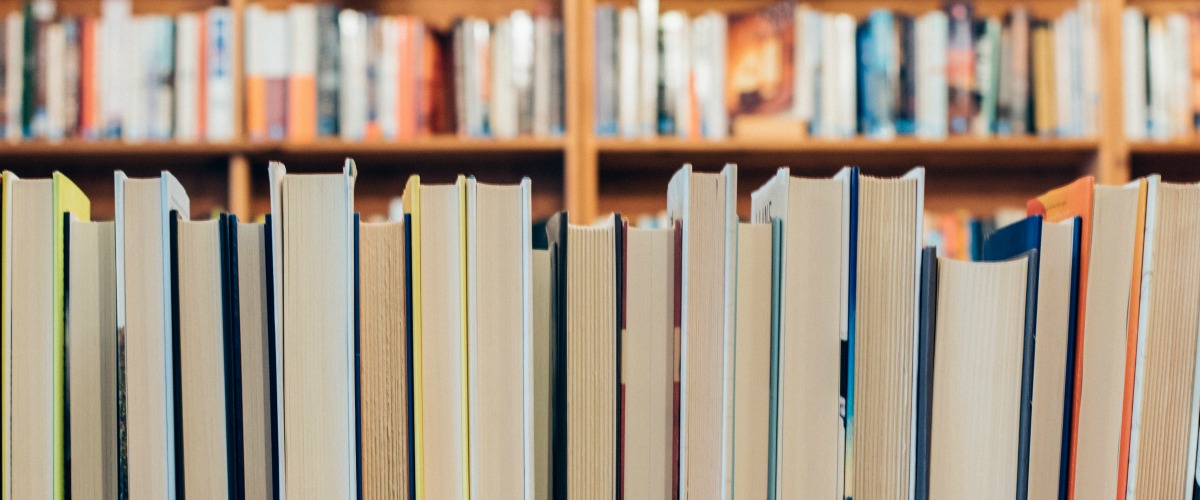 Library books on shelf