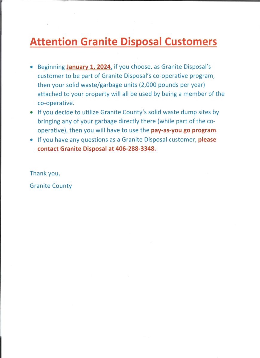 Granite County Solid Waste Notice