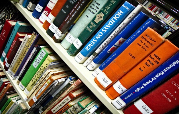 Library books on shelf
