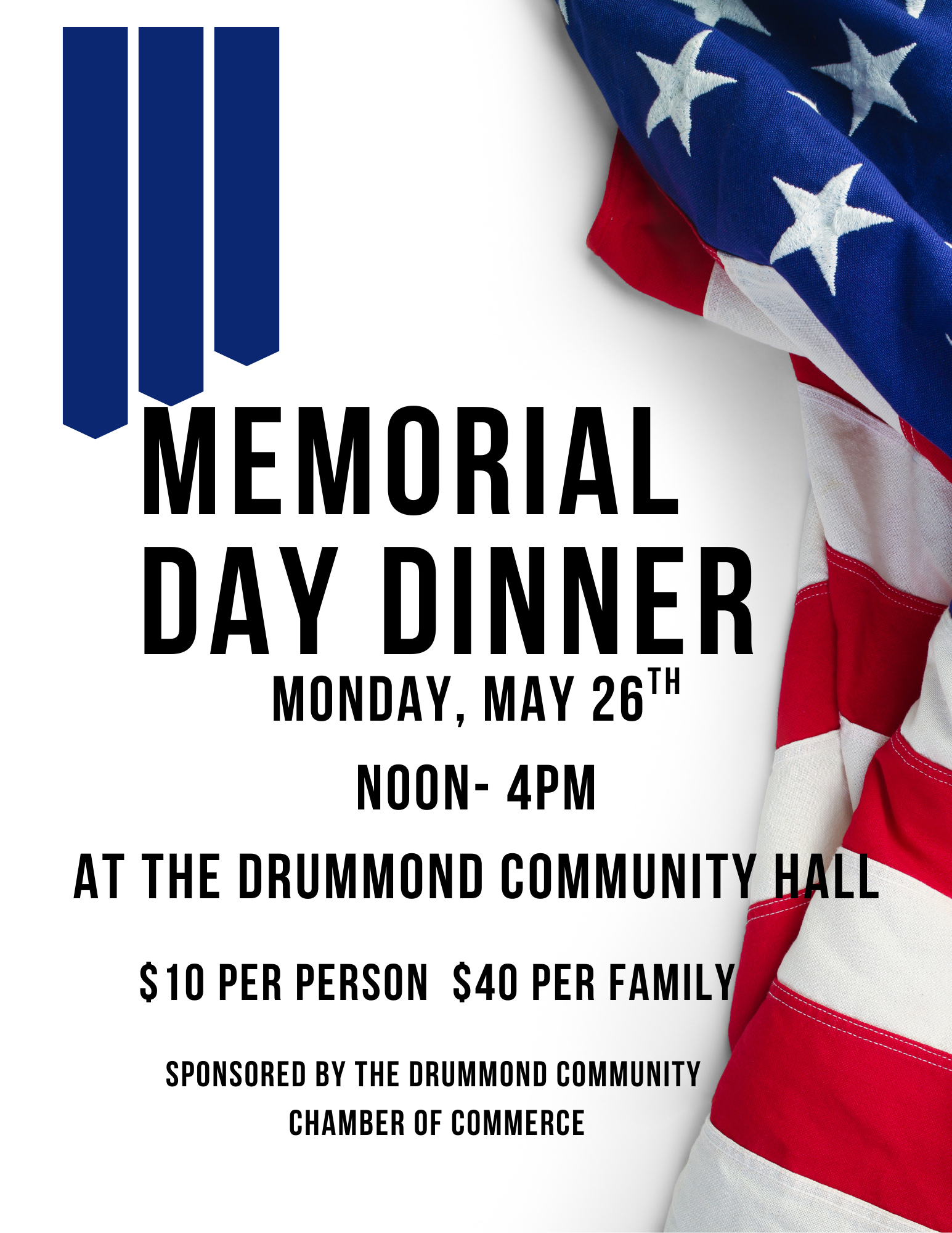 American flag invitation to Memorial Day dinner